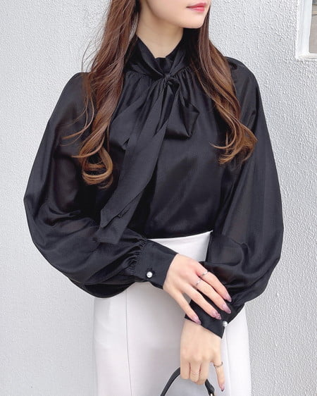 【プレミアムライン INGNI SOELA】ボウタイブラウス