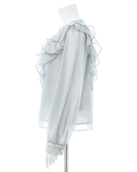 INGNI（イング） フリルブラウス ﾌﾞﾙｰｸﾞﾚｰ