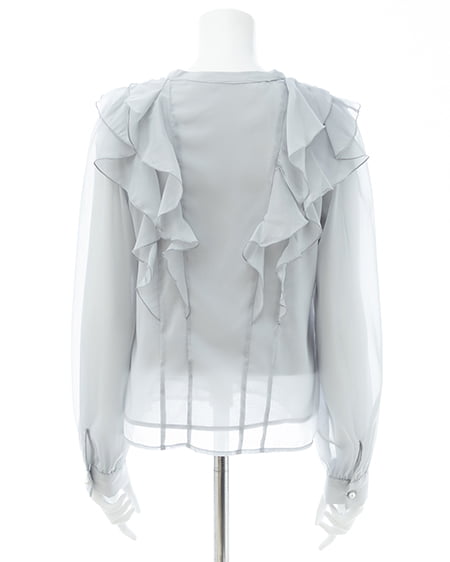 INGNI（イング） フリルブラウス ﾌﾞﾙｰｸﾞﾚｰ
