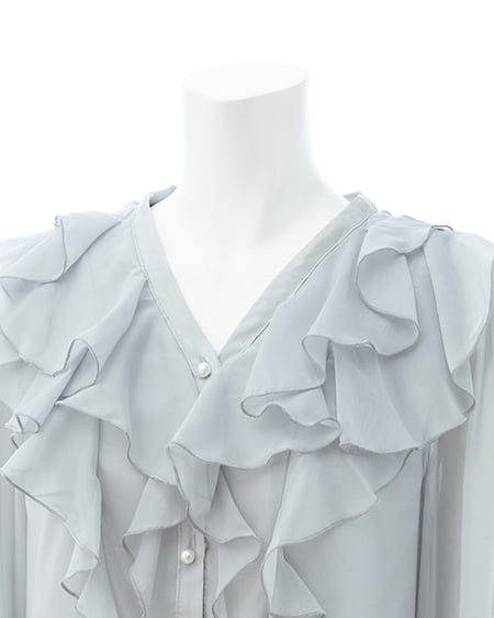 INGNI（イング） フリルブラウス ﾌﾞﾙｰｸﾞﾚｰ