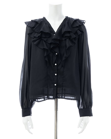 INGNI（イング） フリルブラウス ｸﾛ