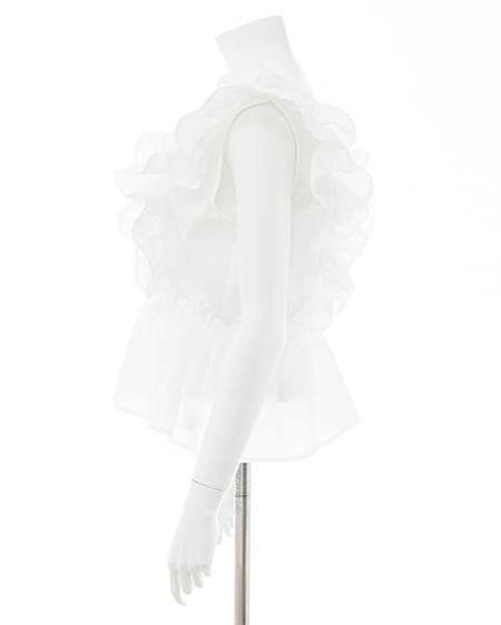 INGNI（イング） フリルノースリーブブラウス ｵﾌﾎﾜｲﾄ