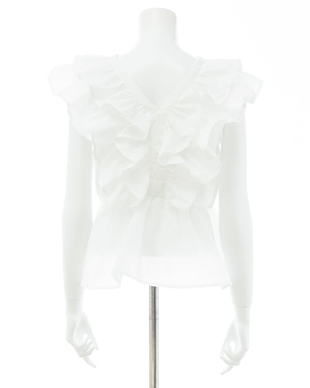 INGNI（イング） フリルノースリーブブラウス ｵﾌﾎﾜｲﾄ