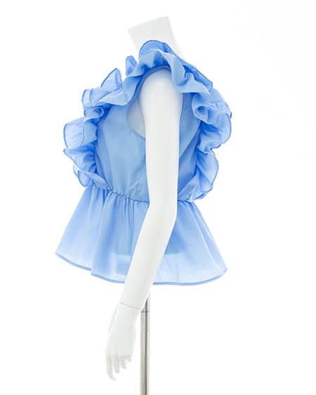 INGNI（イング） フリルノースリーブブラウス ﾌﾞﾙｰ