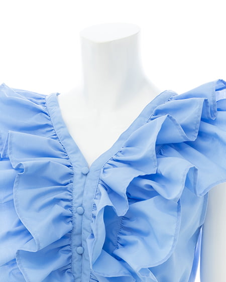 INGNI（イング） フリルノースリーブブラウス ﾌﾞﾙｰ