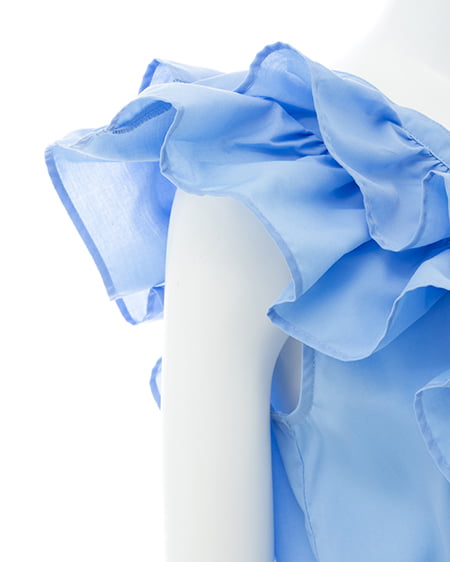 INGNI（イング） フリルノースリーブブラウス ﾌﾞﾙｰ