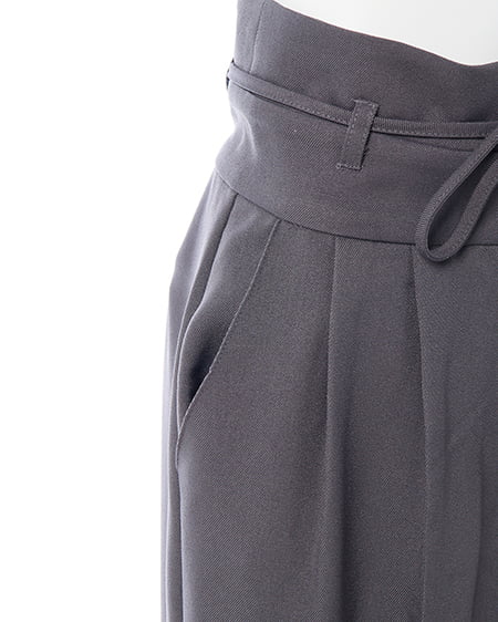 INGNI（イング） ハイウエストリボンパンツ ﾁｬｺｰﾙｸﾞﾚｰ