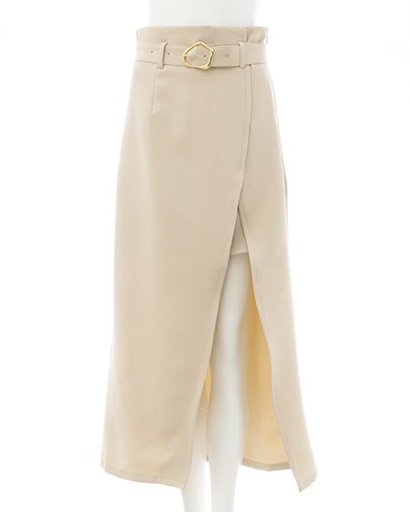 INGNI（イング） 変形バックルIラインスカート ﾍﾞｰｼﾞｭ