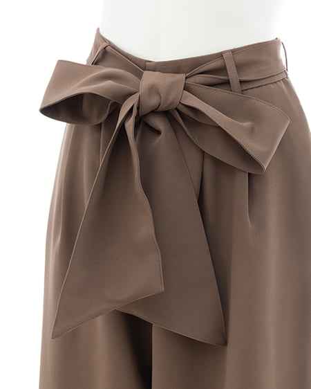 INGNI(イング) リボンワイドパンツ モカ