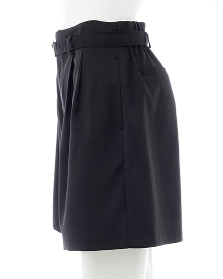 INGNI（イング） リネンライクベルト付ショートパンツ(セットアップ対応) ｸﾛ