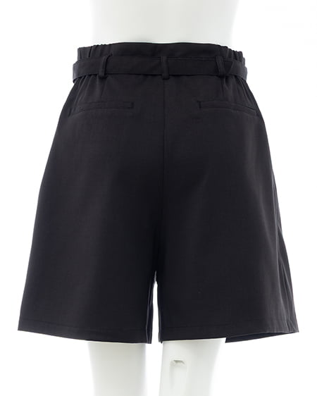 INGNI（イング） リネンライクベルト付ショートパンツ(セットアップ対応) ｸﾛ