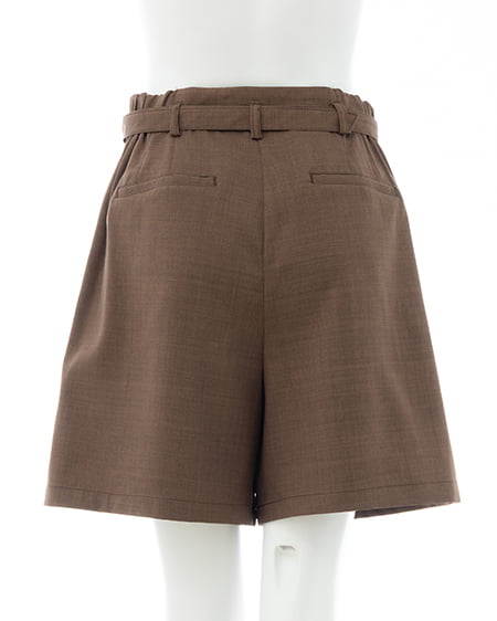 INGNI（イング） リネンライクベルト付ショートパンツ(セットアップ対応) ﾌﾞﾗｳﾝ