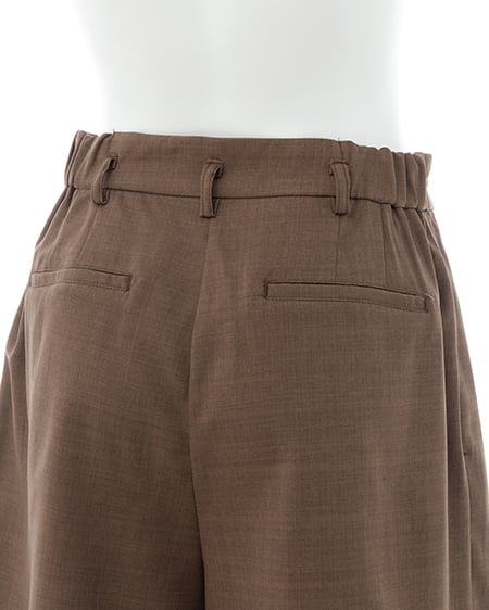 INGNI（イング） リネンライクベルト付ショートパンツ(セットアップ対応) ﾌﾞﾗｳﾝ