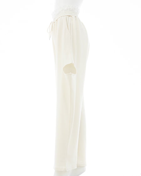 INGNI（イング） レースレイヤードサイドカットスウェットパンツ ｱｲﾎﾞﾘｰ