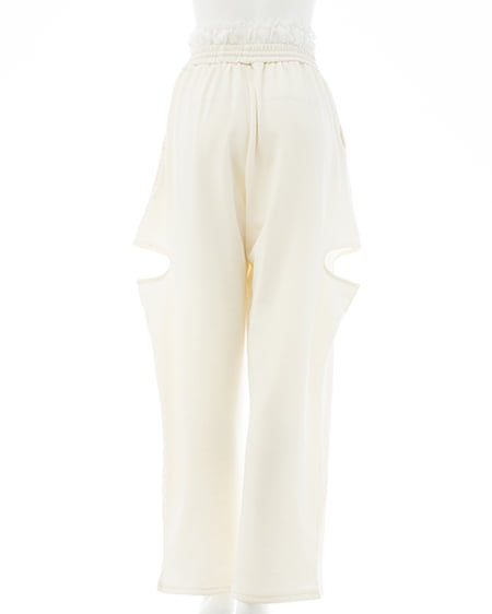 INGNI（イング） レースレイヤードサイドカットスウェットパンツ ｱｲﾎﾞﾘｰ