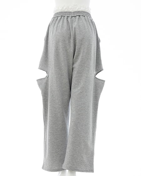 INGNI（イング） レースレイヤードサイドカットスウェットパンツ ｸﾞﾚｰ