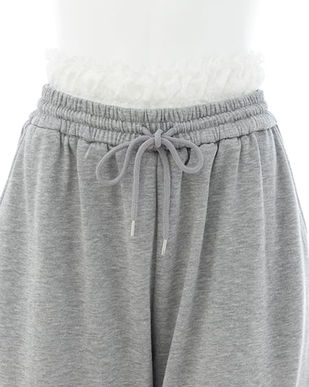 INGNI（イング） レースレイヤードサイドカットスウェットパンツ ｸﾞﾚｰ