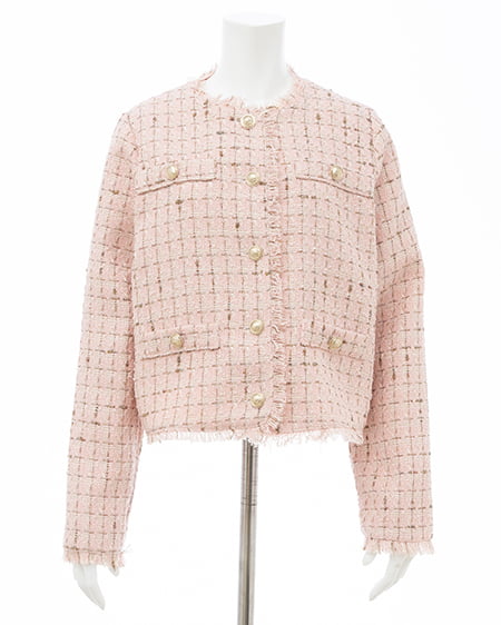 INGNI（イング） ツイードジャケット ﾋﾟﾝｸﾍﾞｰｼﾞｭ