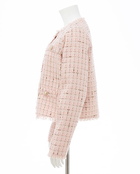 INGNI（イング） ツイードジャケット ﾋﾟﾝｸﾍﾞｰｼﾞｭ