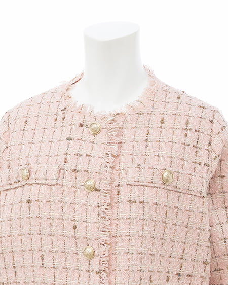 INGNI（イング） ツイードジャケット ﾋﾟﾝｸﾍﾞｰｼﾞｭ