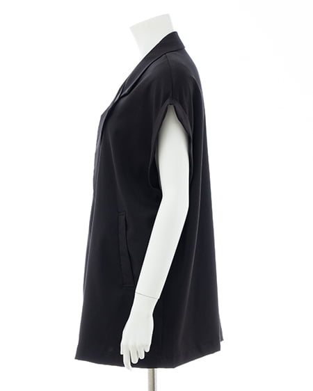 INGNI（イング） リネンライク半袖ジャケット(セットアップ対応) ｸﾛ