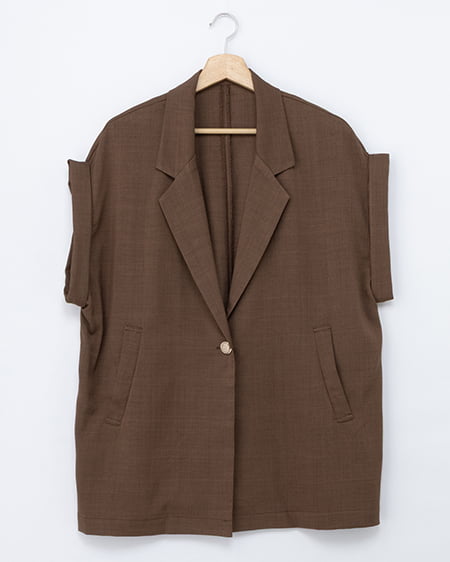 【INGNI SOELA】リネンライク半袖ジャケット(セットアップ対応)