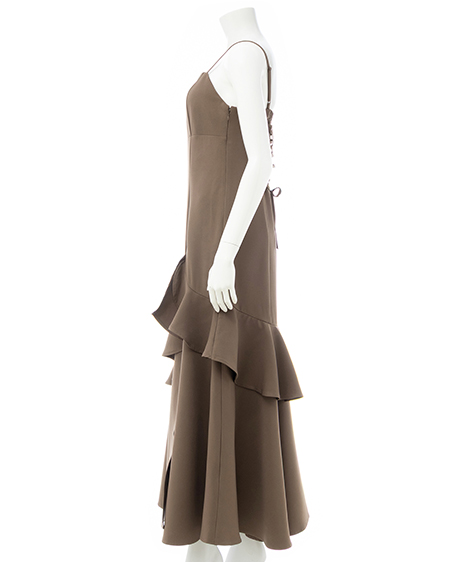 INGNI（イング） バックレースアップアシメスリットキャミワンピース ﾓｶ