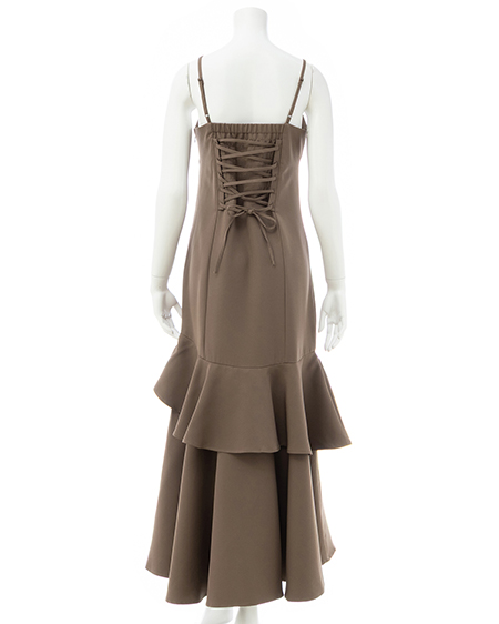 INGNI（イング） バックレースアップアシメスリットキャミワンピース ﾓｶ