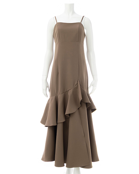 INGNI(イング)  【INGNI SOELA】【新色追加】バックレースアップアシメスリットキャミワンピース