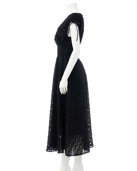 INGNI（イング） ジャガードフリンジワンピース ｸﾛ