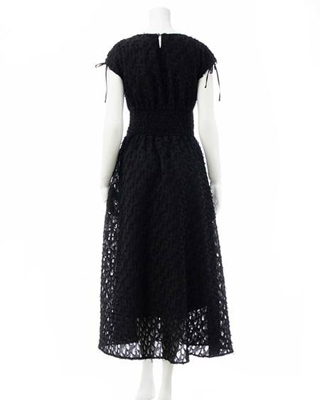 INGNI（イング） ジャガードフリンジワンピース ｸﾛ