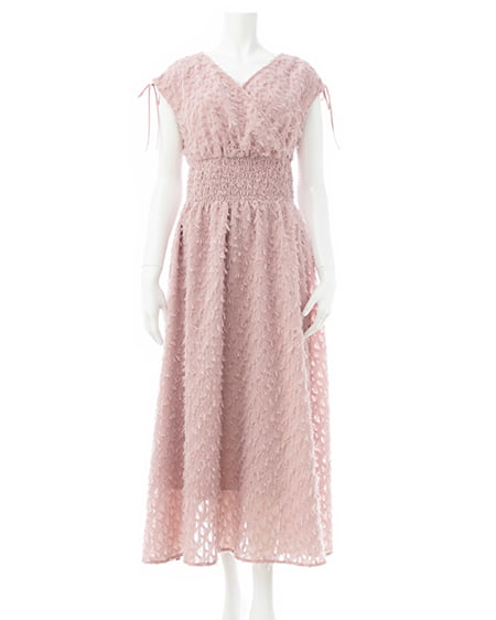 INGNI（イング） ジャガードフリンジワンピース ﾋﾟﾝｸ