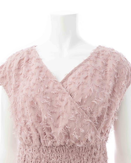 INGNI（イング） ジャガードフリンジワンピース ﾋﾟﾝｸ