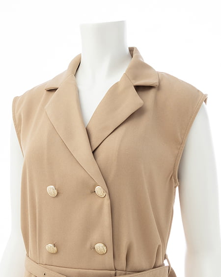 INGNI（イング） 金ボタントレンチワンピース ﾍﾞｰｼﾞｭ