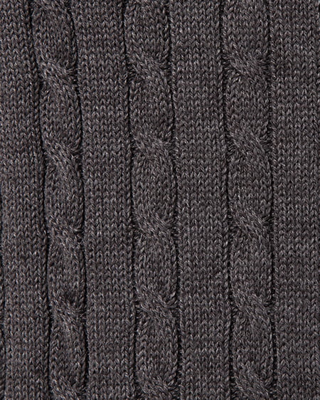 INGNI（イング） 胸刺繍金ボタンケーブルニットカーディガン ﾁｬｺｰﾙｸﾞﾚｰ