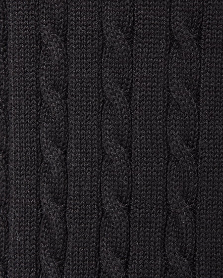 INGNI（イング） 胸刺繍金ボタンケーブルニットカーディガン ｸﾛ