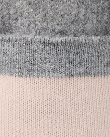 INGNI（イング） バイカラーニットカーディガン ｸﾞﾚｰ/ﾋﾟﾝｸ