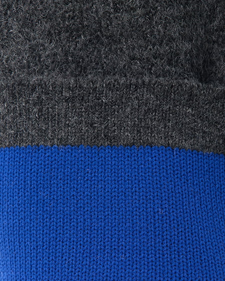 INGNI（イング） バイカラーニットカーディガン ﾁｬｺｰﾙｸﾞﾚｰ/ﾌﾞﾙｰ