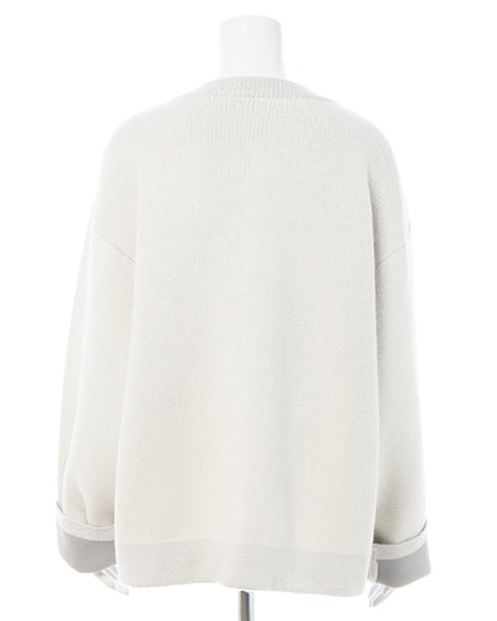 INGNI（イング） バイカラーニットカーディガン ｱｲﾎﾞﾘｰ/ﾗｲﾄｸﾞﾚｰ