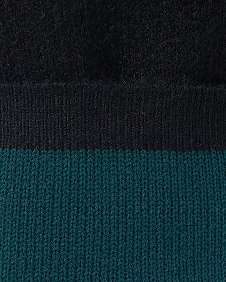 INGNI（イング） バイカラーニットカーディガン ｸﾛ/ｸﾞﾘｰﾝ