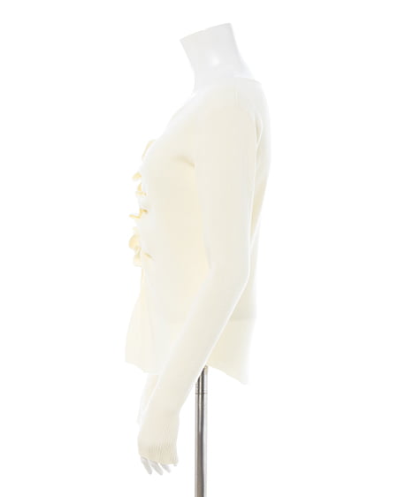 INGNI（イング） フロントギャザーVネックニットカーディガン ｱｲﾎﾞﾘｰ