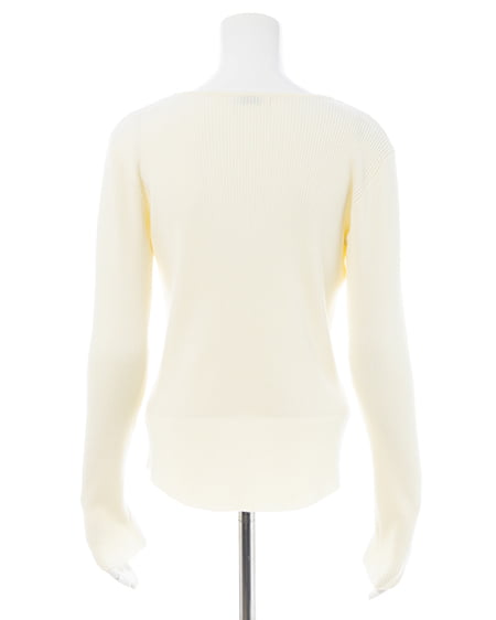 INGNI（イング） フロントギャザーVネックニットカーディガン ｱｲﾎﾞﾘｰ