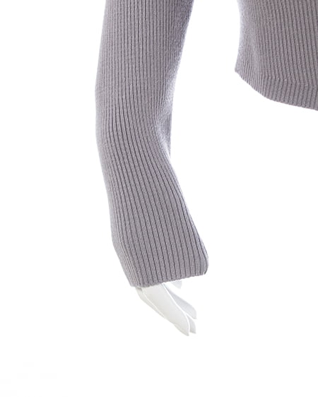 INGNI(イング) フロントギャザーVネックニットカーディガン ライトグレー