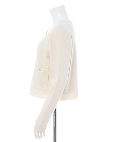 INGNI(イング) 金ボタンスポンディッシュニットカーディガン アイボリー