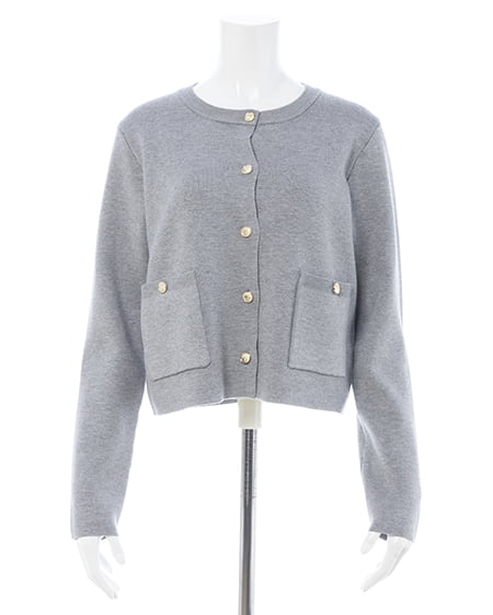 INGNI（イング） 金ボタンスポンディッシュニットカーディガン ｸﾞﾚｰ