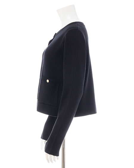 INGNI(イング) 金ボタンスポンディッシュニットカーディガン クロ