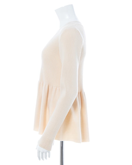 INGNI（イング） 金ボタンペプラムニットカーディガン ｱｲﾎﾞﾘｰ