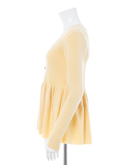 INGNI（イング） 金ボタンペプラムニットカーディガン ｲｴﾛｰ