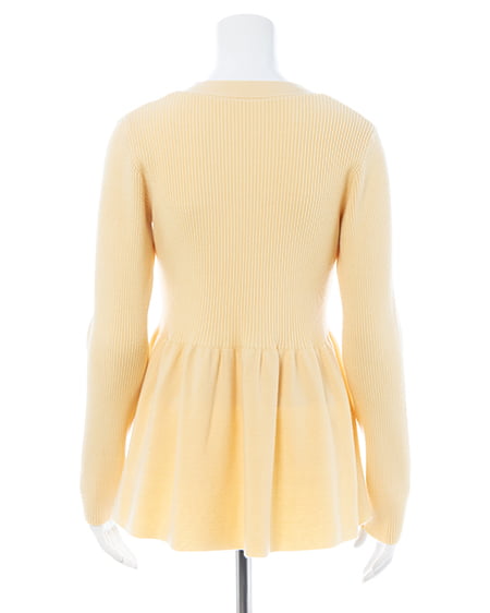 INGNI（イング） 金ボタンペプラムニットカーディガン ｲｴﾛｰ