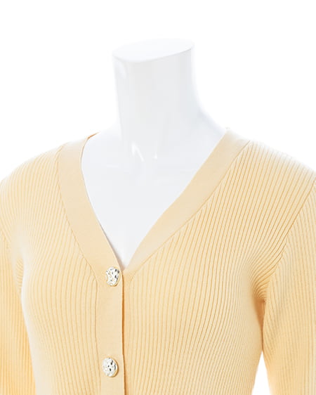 INGNI（イング） 金ボタンペプラムニットカーディガン ｲｴﾛｰ